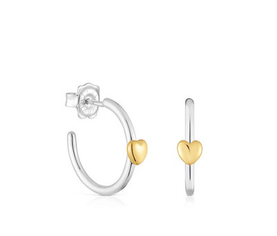 TOUS  Two-tone heart Hoop earrings My Other Half