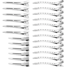 65Pcs Duck Billed Hair Clips for Styling Sectioning, Metal Silver Sliver 