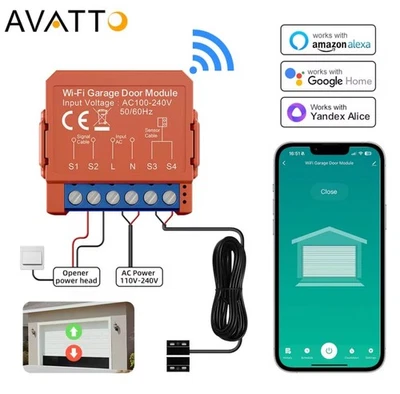 AVATTO Apriporta WiFi Garage Apricancello Intelligente Interruttore Tuya Alexa Google