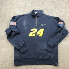 Vintage Jeff Gordon Sweater Men XL Navy NASCAR Racing 24 DuPont Chase Authentics