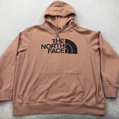 The North Face Mens XL Half Dome Pullover Hoodie Pink Clay Logo Fleece NF0A4M4B
