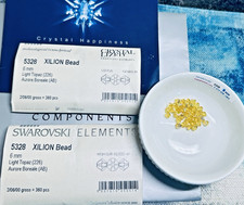 Swarovski 5328 6mm Light Topaz AB Seal Pack 360pcs Austrian Bicone Rare Crystal