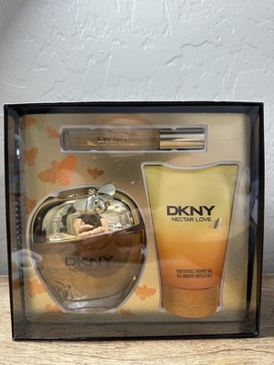 NIB DKNY Donna Karan Nectar Love~EDP 3.4oz~Rollerball .34oz~Shower Gel 3.4oz