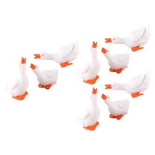 9 Pcs Miniature Resin Goose Figurines for Garden Lawn Balcony Decor
