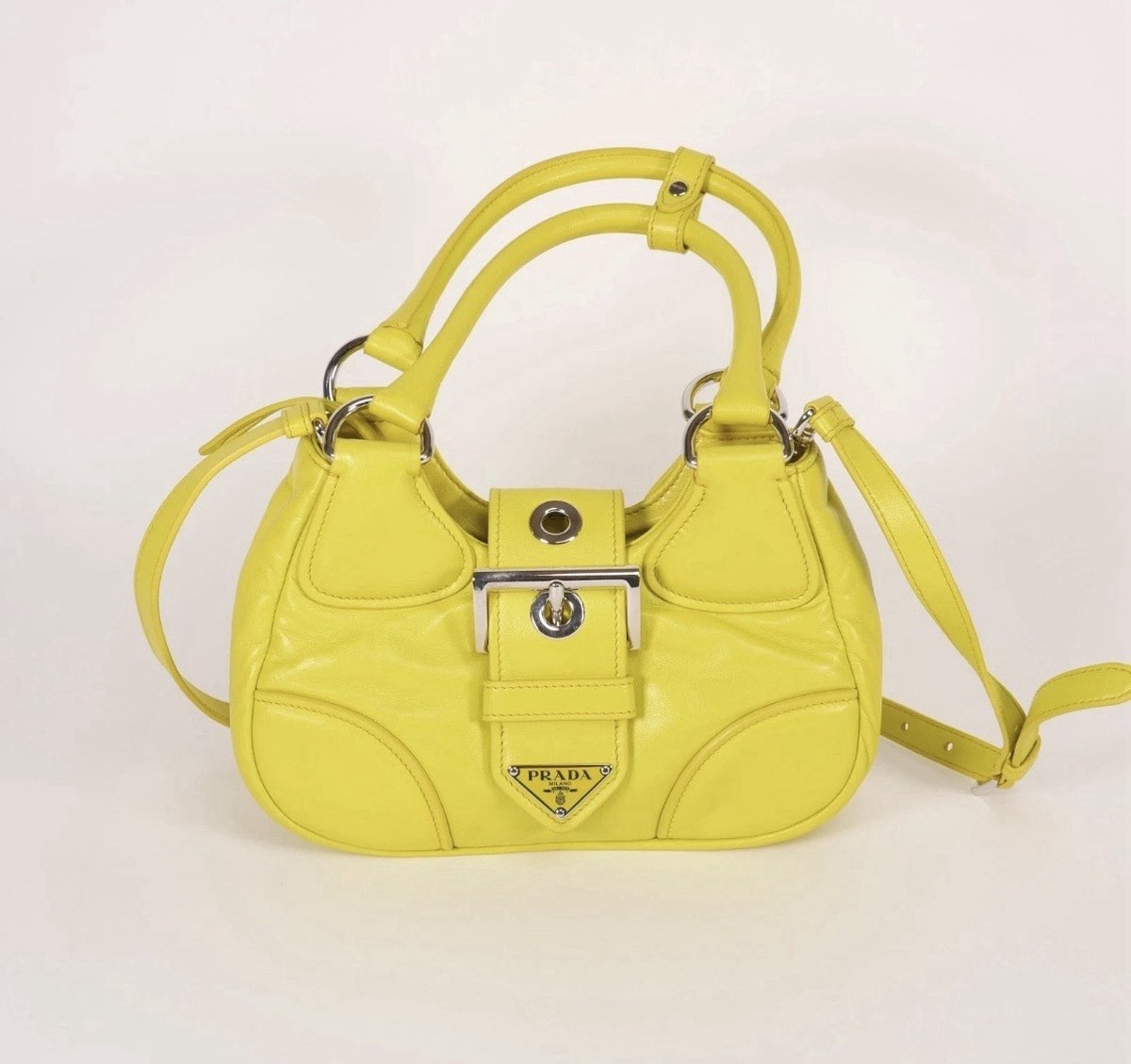 Prada Re-Edition 2002 Moon Handle Bag from Emma Chamberlain's personal closet