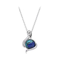 Cavill Halskette 2,73Ct Lapislazuli TüRkis SchlangenanhäNger Silber 925