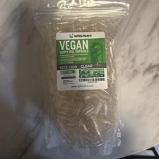 XPRS Nutra Vegan Size 000 Empty Capsules - 500 Count Clear Empty Vegan Capsu...