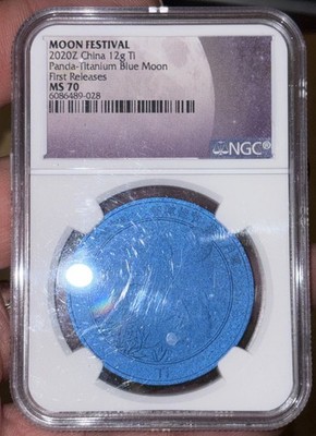 2020 Z China 12g T1 Panda-Titanium Blue Moon First Releases NGC MS