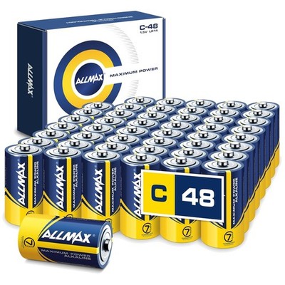 Allmax C Batteries 48 Count - Ultra Long-Lasting Performance