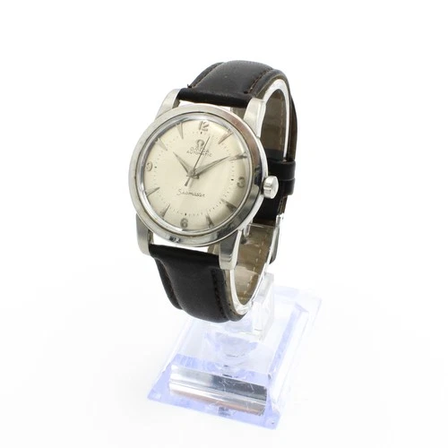 Vintage Omega Seamaster Automatic Bumper Leather Band Mens Wristwatch #WB4460-3