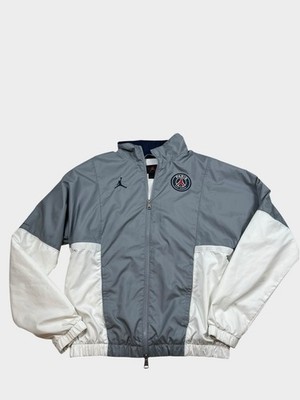 Gray White Jordan Nike Paris Saint Germain Soccer Zipper Jacket Men's S Small