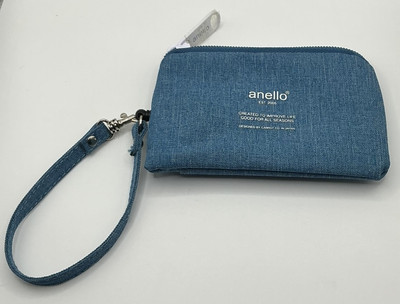 A HTF From Japan Blue Anello NWOT Vintage Zip ID Wallet Card Wallet