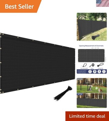 Black Windscreen Cover - Privacy Mesh Fabric for Gardens and Patios, 4' x 30'