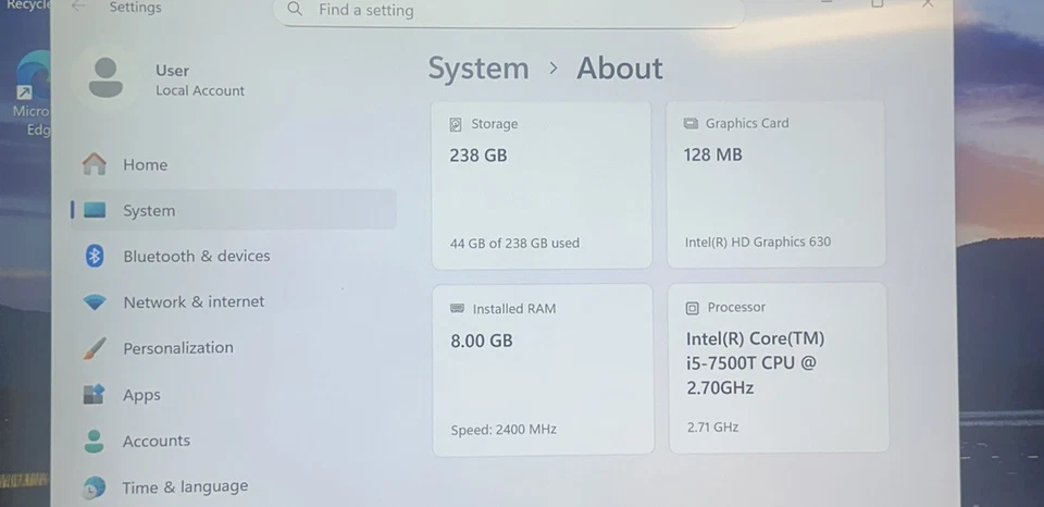 Lenovo Thinkcentre M710Q Tiny i5-7500T 256GB SSD 8GB RAM Win11 Pro, Power Supply - Image 4 of 4