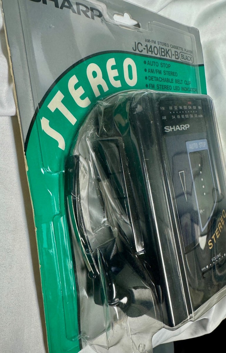 Sharp JC-140(BK) Portable AM/FM Stereo Cassette Player - Vintage