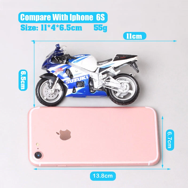 1/18 Scale Bburago SUZUKI GSX R750 Metal Diecast Model Sport Bike Motorcycle Toy - Image 3 of 4