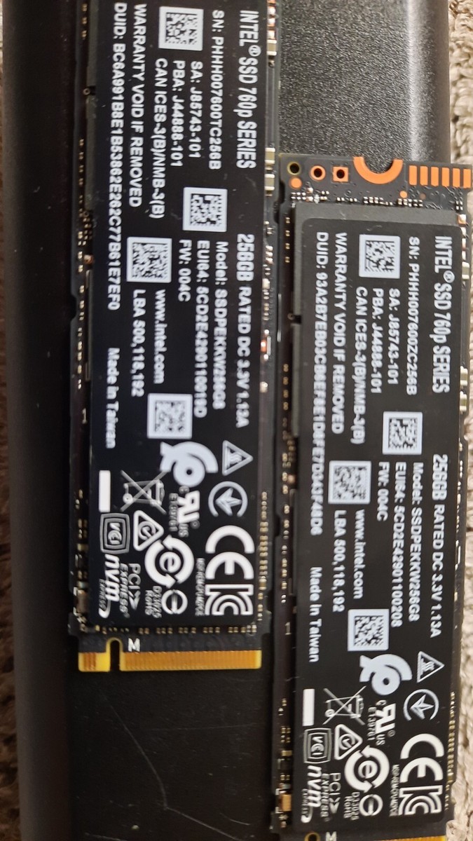 Intel SSD 760p M.2 256GB　 SSDPEKKW256G8X Intel 760p Series SSDPEKKW256G8 256GB 80mm NVMe M.2 SSD