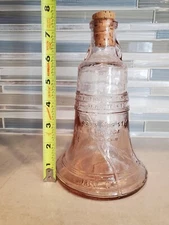 Vintage Wheaton Pink Liberty Bell Bottle 7 1/2 " Excellent Condition Very HTF