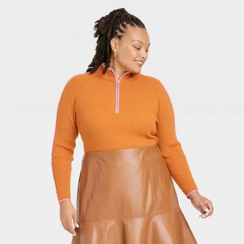 women's plus size mock turtleneck sweater
