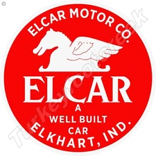 Elcar Motor Co. Round Metal Sign 2 Sizes To Choose From