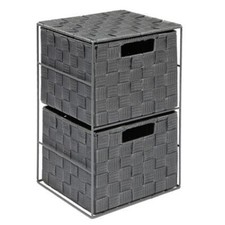 2 Drawer Woven Strap Storage Cabinet for Bedroom, Bathroom - 4 colours