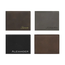 Personalized Engraved Leatherette Wallet with Your Name