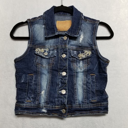 Amethyst Embroidered Denim Vest Juniors 