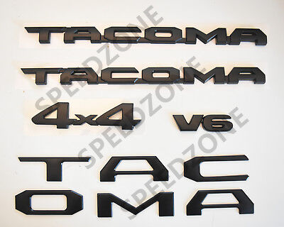 For 2016-2018 Toyota Tacoma MATTE Black Door Emblem Decal Badge Nameplate V6 4X4