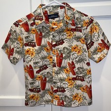 Kids Headquarters Boys Sz 6 Polyester Short Sleeve Hawaiian Button-Down Shirt
