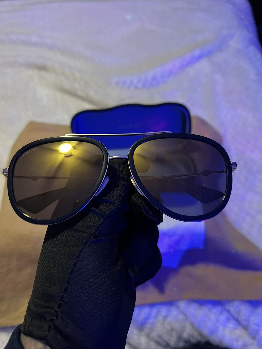 Gucci GG0062S 001 57 140mm Unisex Aviator Sunglasses with  display picture 2