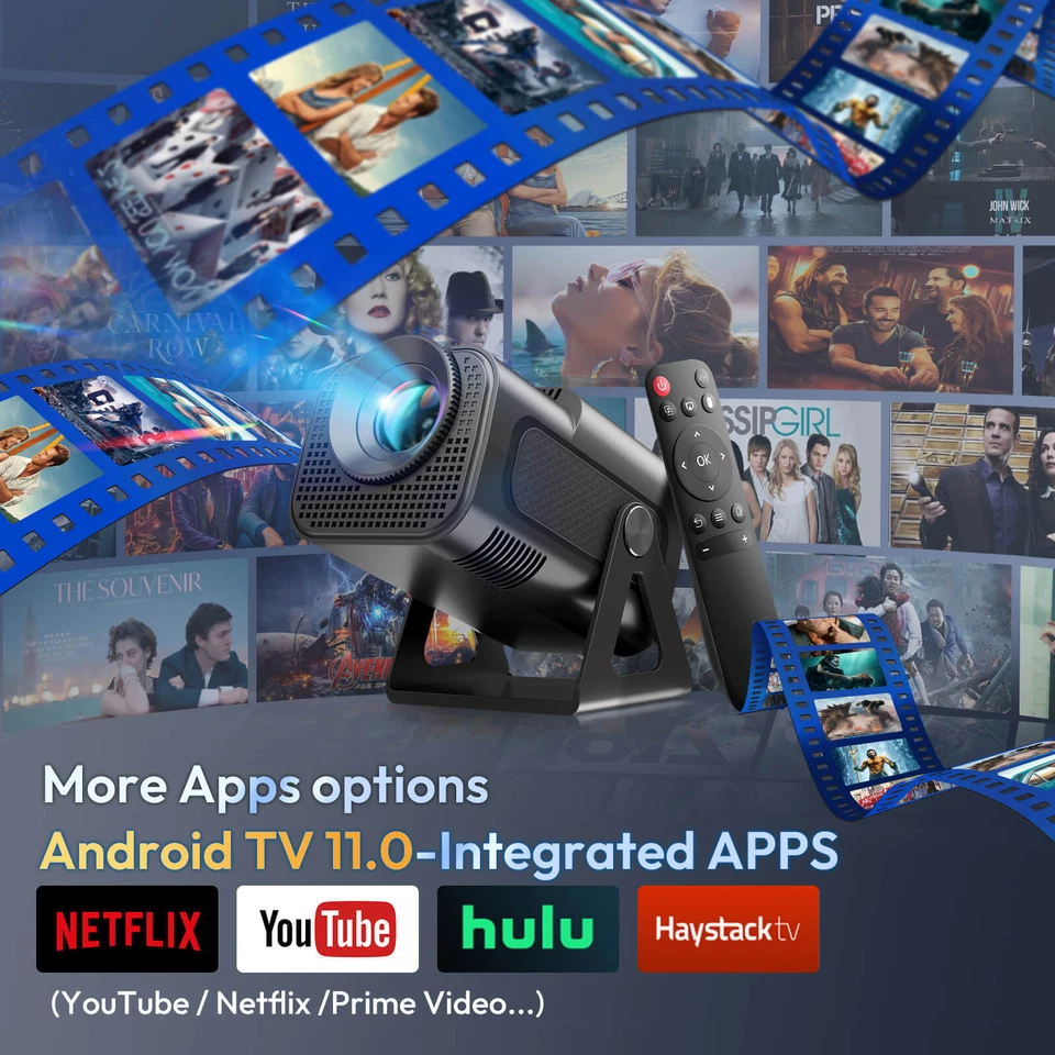 1080P Projector 3D 5G WiFi Bluetooth Video 4K 12000LMS Home Theater 150" Display - Image 3 of 4