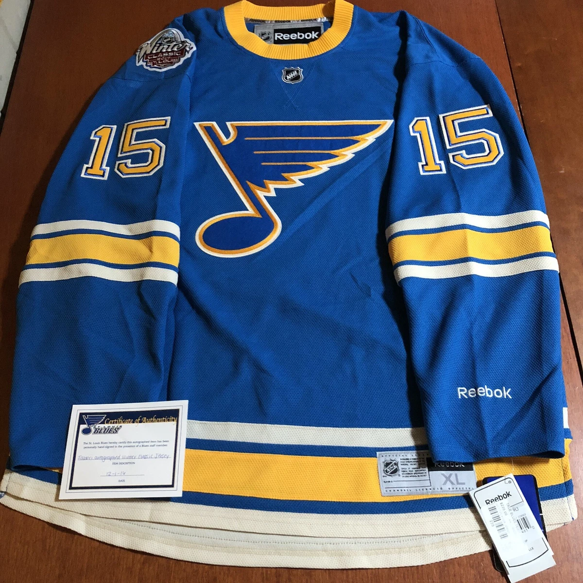 ST LOUIS BLUES Fabbri 2017 WINTER CLASSIC REEBOK NHL HOCKEY JERSEY