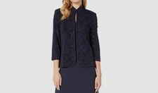 Alex Evenings Women's Blue Sequined Evening Jacket Size 18