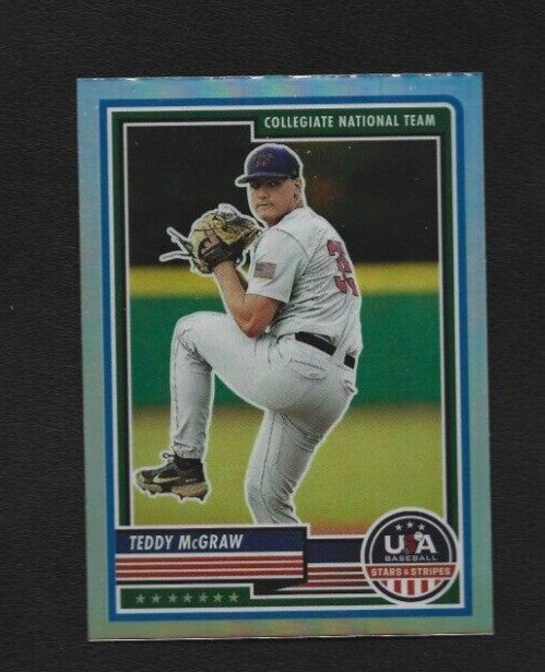 2023 Panini Stars & Stripes USA Baseball Teddy McGraw Silver Prizm #75 Mariners