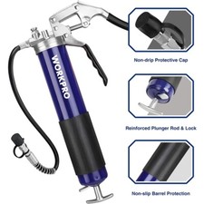 WORKPRO 14 oz Heavy Duty Grease Gun Kits 6000PSI 18" Flexible Hose 2 Fixed Tubes