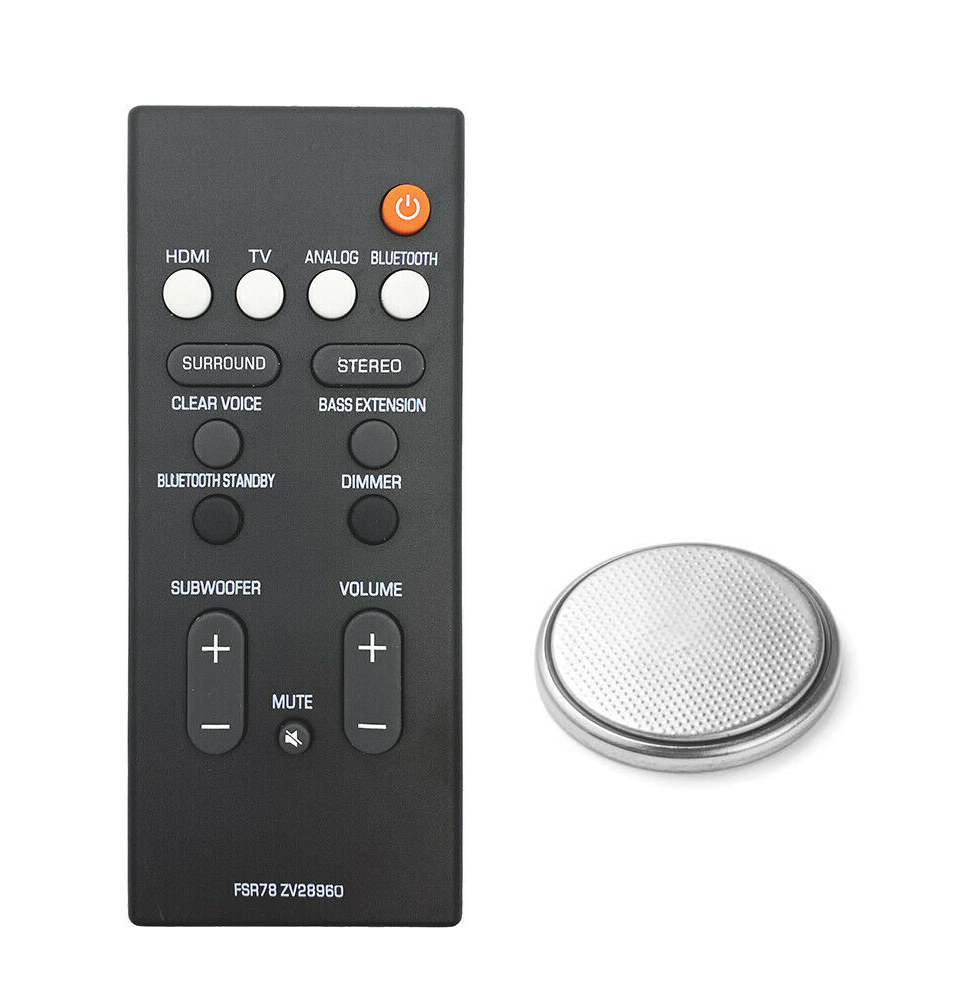 Remote for Yamaha Home Audio System YAS-207 YAS-1080 (with CR2025
