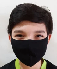 3 pack - Small Black Face Mask - Adult Teens  - Unisex Cotton Washable w/ strap