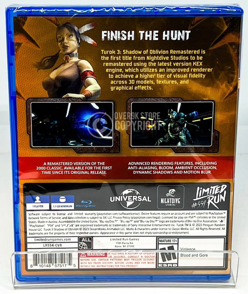 Turok Collection PS4 Boîtier / Jaquette De Jeu