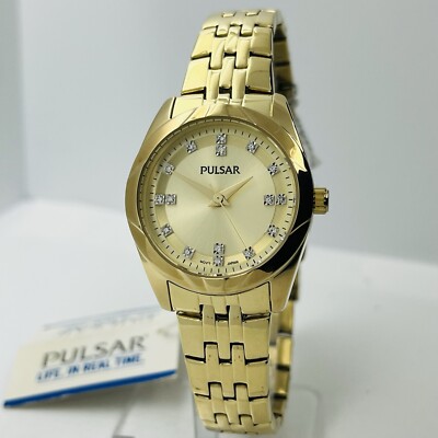 Pulsar Women\'s Gold Watch with Crystal Accents 2-Tone Womens pulsar w/ Swarovski® Crystal | Mercari main image 4