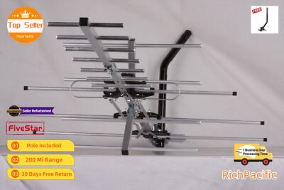 4K Ready Yagi HDTV Antenna Outdoor 250 Mile for UHF VHF FM Reception