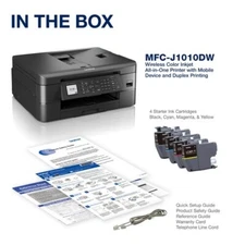 Brother MFC-J1010DW Wireless Color All-in-One Inkjet Printer w/ Fax MFCJ1010DW