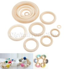 DIY Wooden Beads Cheap Connectors Circles Rings Beads Natural Wood 11 Sizes
