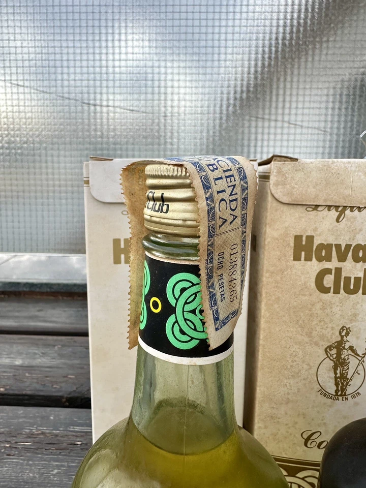 x2 HAVANA CLUB LIQUEUR COFFE & BANANA OLD BOTTLING 1960-1970 EXCLUSIVE RARE 75CL - Imagen 4 de 4