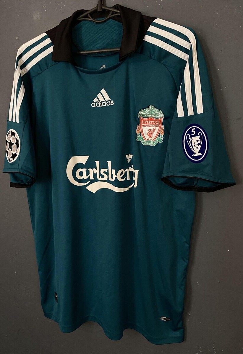 MEN'S FC LIVERPOOL 2008/2009 GERRARD #8 UEFA SOCCER FOOTBALL SHIRT