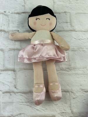 Carters Plush 12” Ballerina Baby Doll Lovey Black Brunette Hair Stuffed Toy 