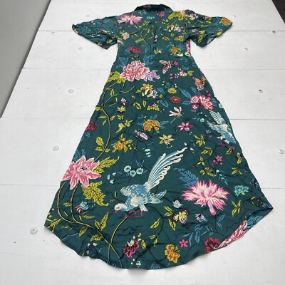asos forest green dress Maeve Midi Dress in Green with Pink Floral