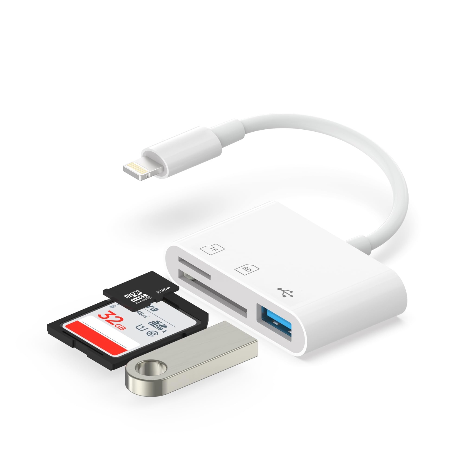 SD Card Reader for iPhone, Digital Camera Adapter iPhone, Lightning to USB Ad...-image