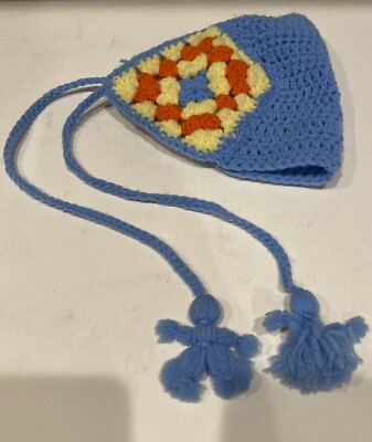 Crochet Baby Toddler Hat Beanie Bonnet Pixie Unisex Vintage Hand Knitted