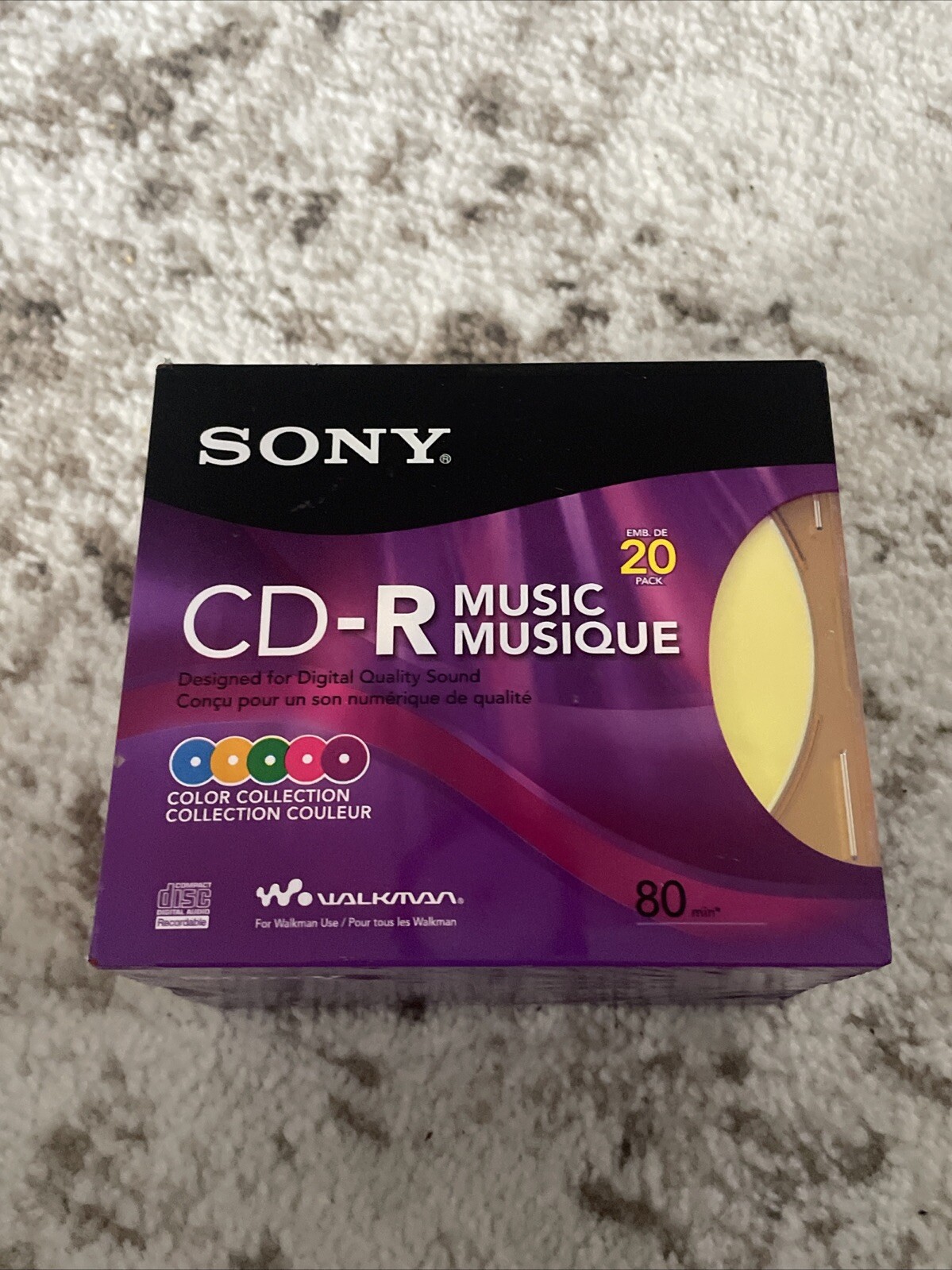 Sony CD-R Music Blank CD’s 20 Pack Slim Color Jewel Cases 80 Min Factory Sealed