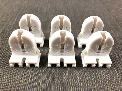 Zing Ear FL-18-11 Medium Bi-Pin Lamp Holder Non-Shunted T8/T12 Lamps, Lot of 6